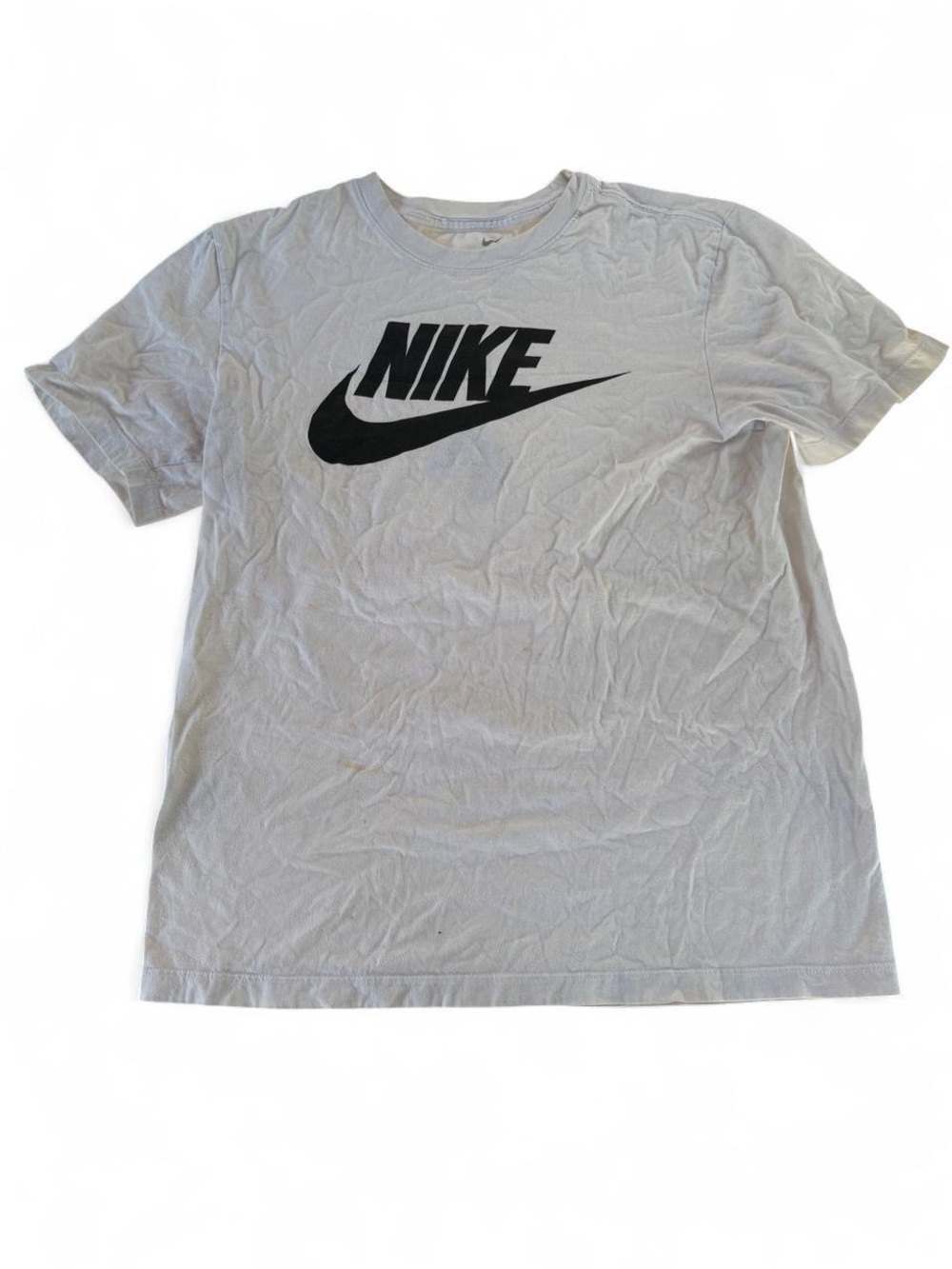 Nike White Short-Sleeve Tee with Black Swoosh Logo